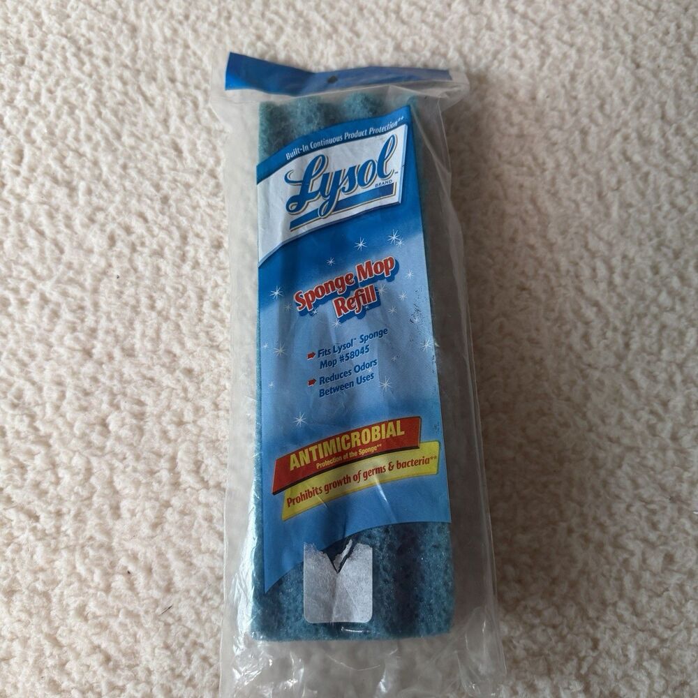 Lysol Sponge Mop Refill Fits Mop #58045 In Package Blue Antimicrobial